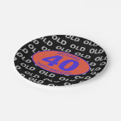 40e verjaardag zwarte schimmelaar OLD 40e verjaard Papieren Bordje (Gekanteld)