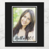 40e verjaardag zwarte witte foto wijn etiket (Enkel label)