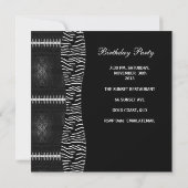 40e verjaardag Zwarte Witte Zebra Zipper Kaart (Achterkant)