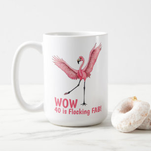 40e Verjaardag Zwermende Prachtige Flamingo Koffiemok