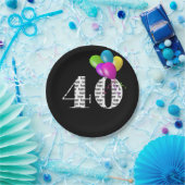 40e verjaardagsballon bouquet papieren bordje (Feest)