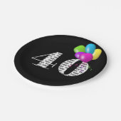 40e verjaardagsballon bouquet papieren bordje (Gekanteld)