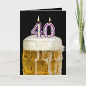40e verjaardagsbier op zwart kaart (Voorkant)