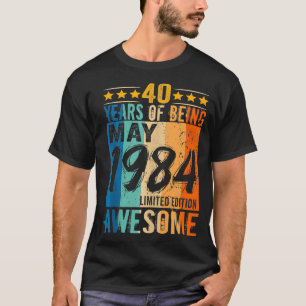 40e verjaardagscadeau Grappig mei 1984 40 jaar T-shirt