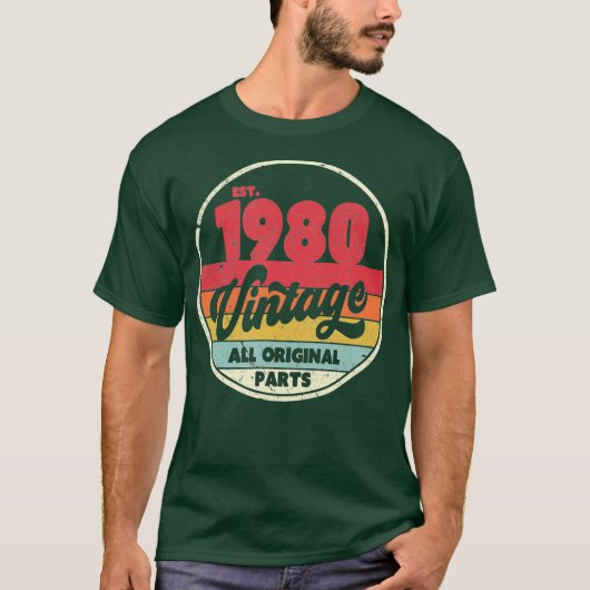 40e verjaardagscadeau Shirt Vintage 1980 (Voorkant)