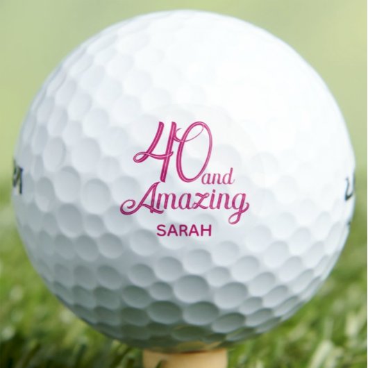 40e verjaardagscadeau voor collega Roze Script Mod Golfballen