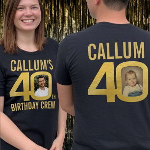 40e verjaardagscrew aangepaste naam foto leuk t-shirt