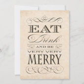 40e Verjaardagsdiner Feest Eet Drink en wees Vroli Kaart (Voorkant)