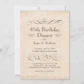 40e Verjaardagsdiner Feest Eet Drink en wees Vroli Kaart (Achterkant)