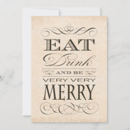 40e Verjaardagsdiner Feest Eet Drink en wees Vroli Kaart