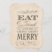 40e Verjaardagsdiner Feest Eet Drink en wees Vroli Kaart (Voorkant / Achterkant)