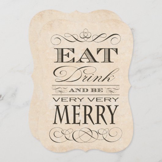 40e Verjaardagsdiner Feest Eet Drink en wees Vroli Kaart (Voorkant / Achterkant)