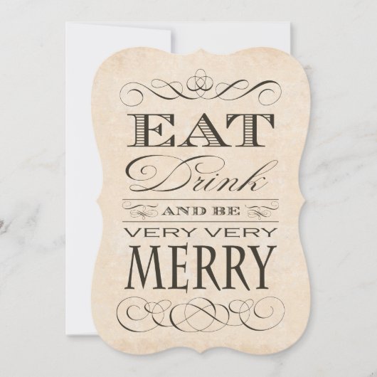 40e Verjaardagsdiner Feest Eet Drink en wees Vroli Kaart (Voorkant)