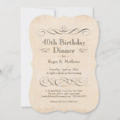 40e Verjaardagsdiner Feest Eet Drink en wees Vroli Kaart (Achterkant)