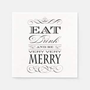 40e Verjaardagsdiner Feest Eet Drink en wees Vroli Servet