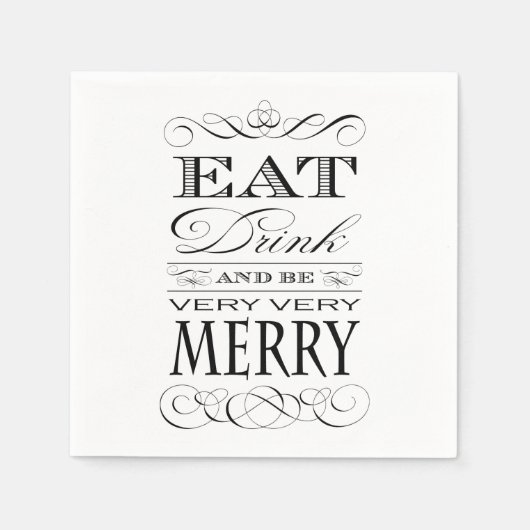 40e Verjaardagsdiner Feest Eet Drink en wees Vroli Servet (Voorkant)
