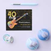 40e Verjaardagsfeest 40 Rots Gouden Glitter Budget Flyer (Enkel)