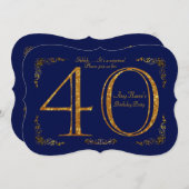 40e, Verjaardagsfeest 40e, grote Gatsby, Marine &  Kaart (Voorkant / Achterkant)