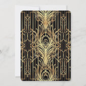 40e Verjaardagsfeest Art Deco Zwart & Goud Kaart (Achterkant)