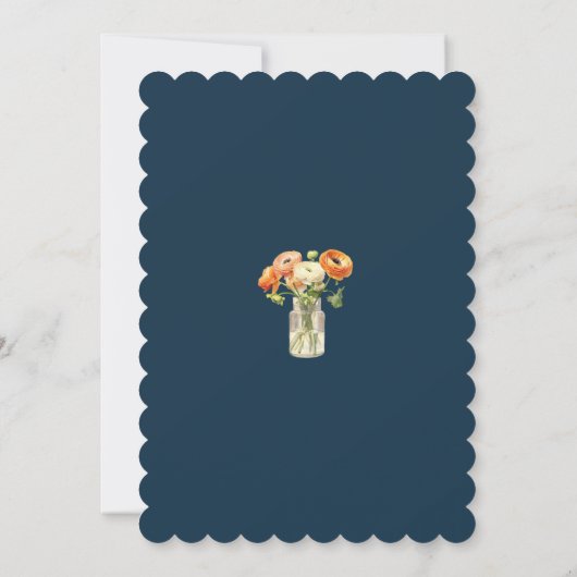 40e verjaardagsfeest Botanische Sinaasappels Bloem Kaart (Achterkant)