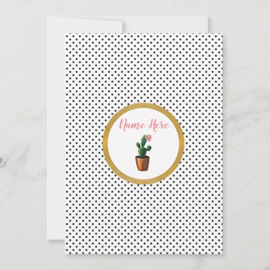 40e verjaardagsfeest Cactus Nodig 18e 21e 30e Kaart (Achterkant)