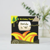 40e verjaardagsfeest en Marshmallow Toast Kaart (Staand voorkant)