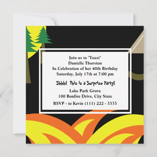 40e verjaardagsfeest en Marshmallow Toast Kaart (Achterkant)