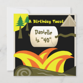 40e verjaardagsfeest en Marshmallow Toast Kaart