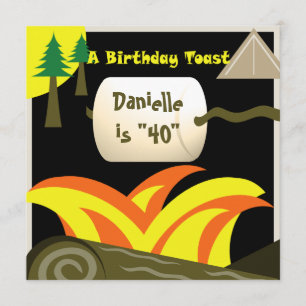 40e verjaardagsfeest en Marshmallow Toast Kaart