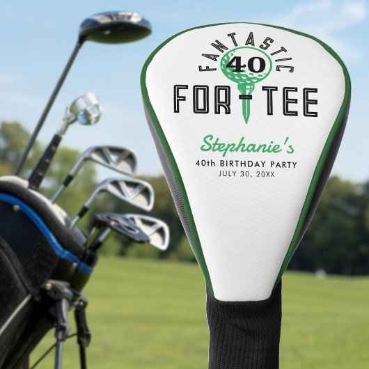 40e verjaardagsfeest Fantastisch voor-T-shirt wit Golfheadcover