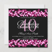 40e Verjaardagsfeest Faux Pink Hollywood Glam Kaart (Voorkant)