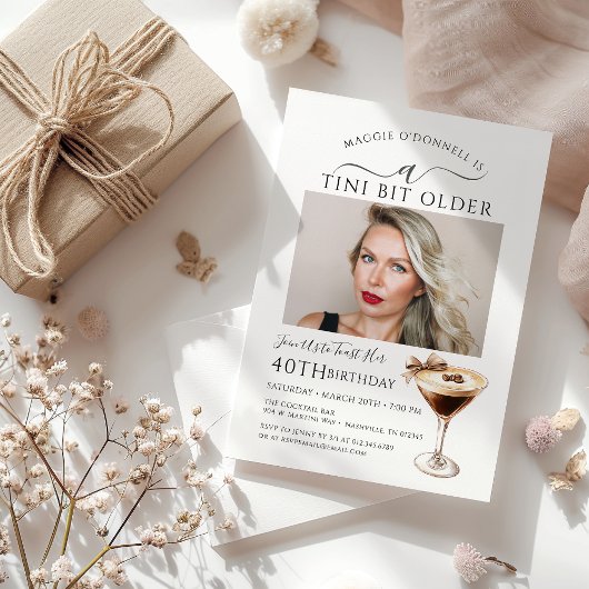 40e verjaardagsfeest Foto Espresso Martini Kaart