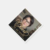 40e Verjaardagsfeest Foto Gold Script Cheers Servet (Hoek)