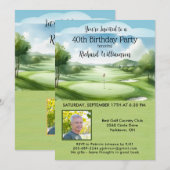 40e Verjaardagsfeest Foto Golf Kaart (Voorkant / Achterkant)