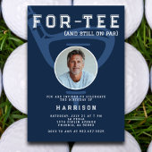 40e Verjaardagsfeest Foto Modern Golf Blue Kaart