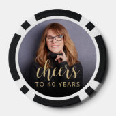 40e Verjaardagsfeest Foto Proost Poker Chips (Achterkant)