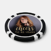40e Verjaardagsfeest Foto Proost Poker Chips (Enkel)