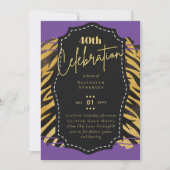 40e verjaardagsfeest Goud Dierenprint Glitters Gla Kaart (Voorkant)