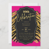 40e verjaardagsfeest Goud Dierenprint Glitters Gla Kaart (Voorkant)