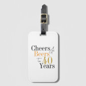 40e verjaardagsfeest juicht bier minimaal bagagelabel (Voorkant (verticaal))