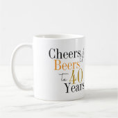 40e verjaardagsfeest juicht bier minimaal koffiemok (Links)