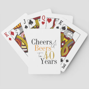 40e verjaardagsfeest juicht bier minimaal pokerkaarten