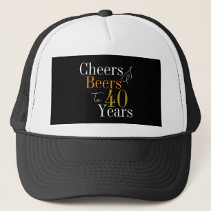 40e verjaardagsfeest juicht bier zwart goud trucker pet
