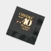 40e verjaardagsfeest juicht champagneglazen folie servetten (Links)