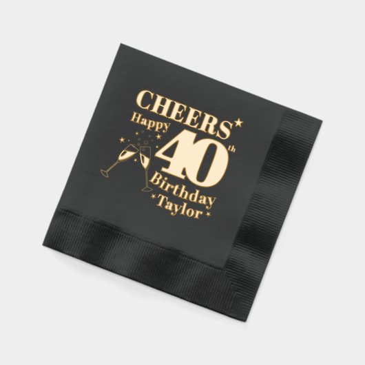 40e verjaardagsfeest juicht champagneglazen folie servetten (Links)