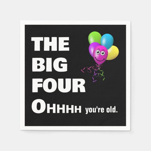 40e verjaardagsfeest krijgt oude Humor Servet (Voorkant)