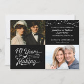 40e verjaardagsfeest met foto's toen en nu verlich kaart (Voorkant)