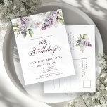 40e Verjaardagsfeest Paarse Lente Lila Bloem Uitnodiging Briefkaart<br><div class="desc">Zachte waterverf paarse lilacs creëer een  lente 40e verjaardagsuitnodiging. De kalligrafie voegt een elegante esthetiek toe. Het maakt deel uit van het Paarse Spring Lila Flower collectie. Het laat je een thema kiezen en vervolgens gemakkelijk een unieke uitnodigingssuite,  welkomstborden en feestdecoraties creëer. Partijplanning wordt leuk en leuk.</div>