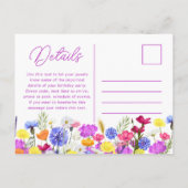 40e verjaardagsfeest Paarse wilde bloemen betaalba Uitnodiging Briefkaart (Achterkant)