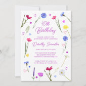 40e verjaardagsfeest Paarse Wildflower Meadow Kaart (Voorkant)